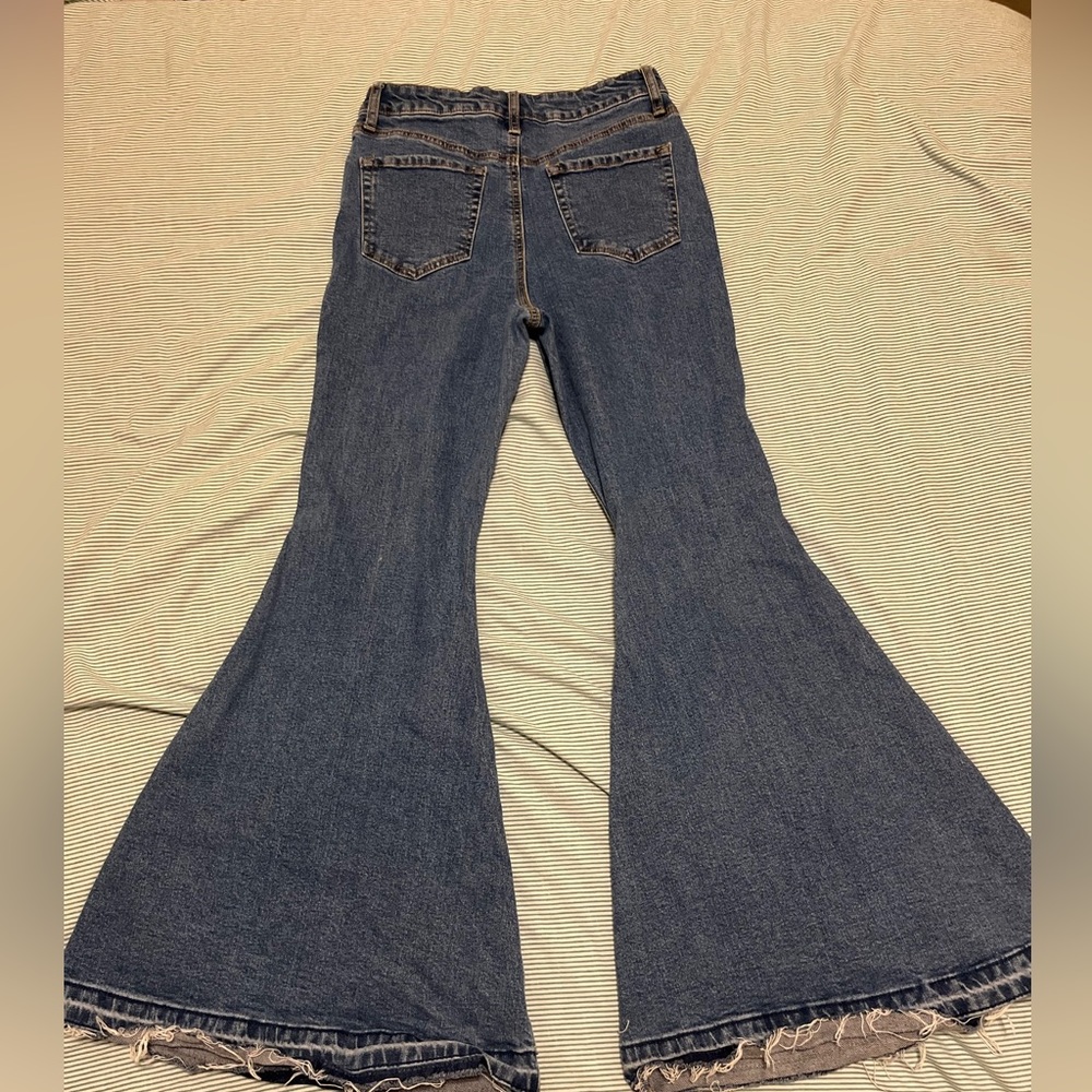 High rise extreme flare jeans